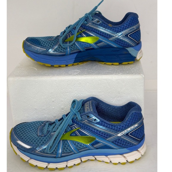 Brooks Shoes - Brooks Adrenaline GTS 17 Blue Lime Green Running Shoes Womens 8.5 1202311B464